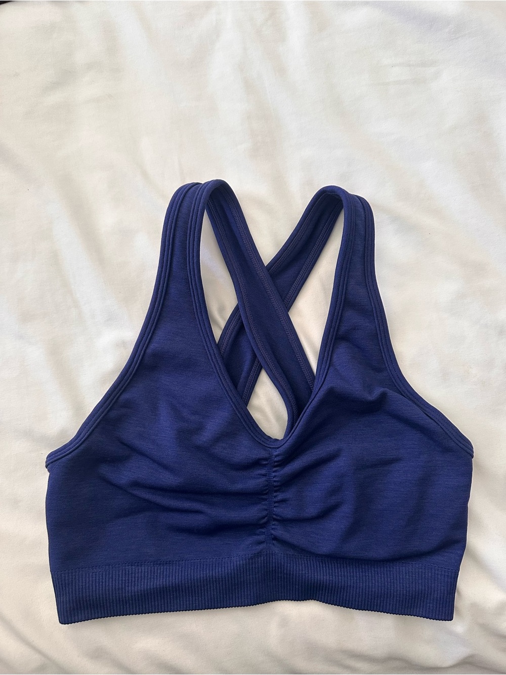 Alphalete Cross-Back Seamless Sports Bra - Royal Blue
